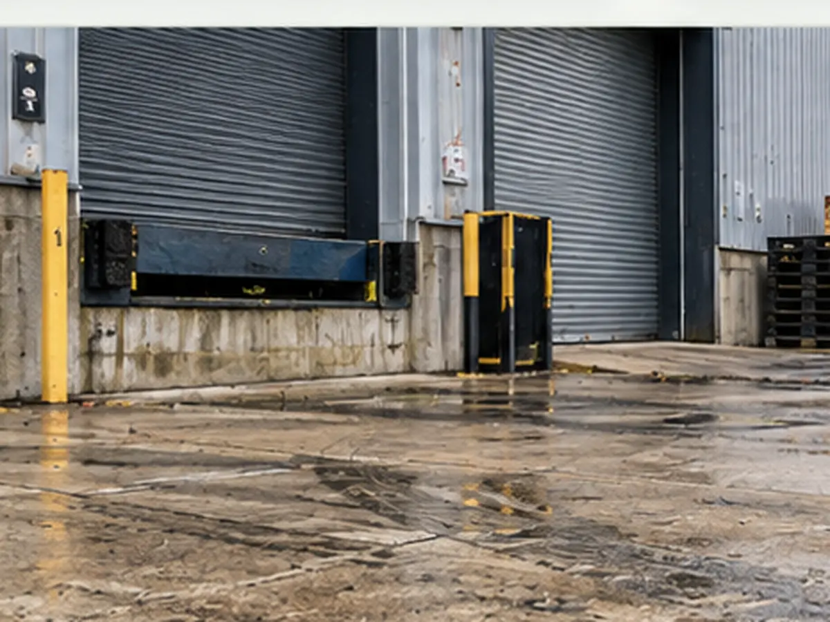 Commercial loading area exterior surface