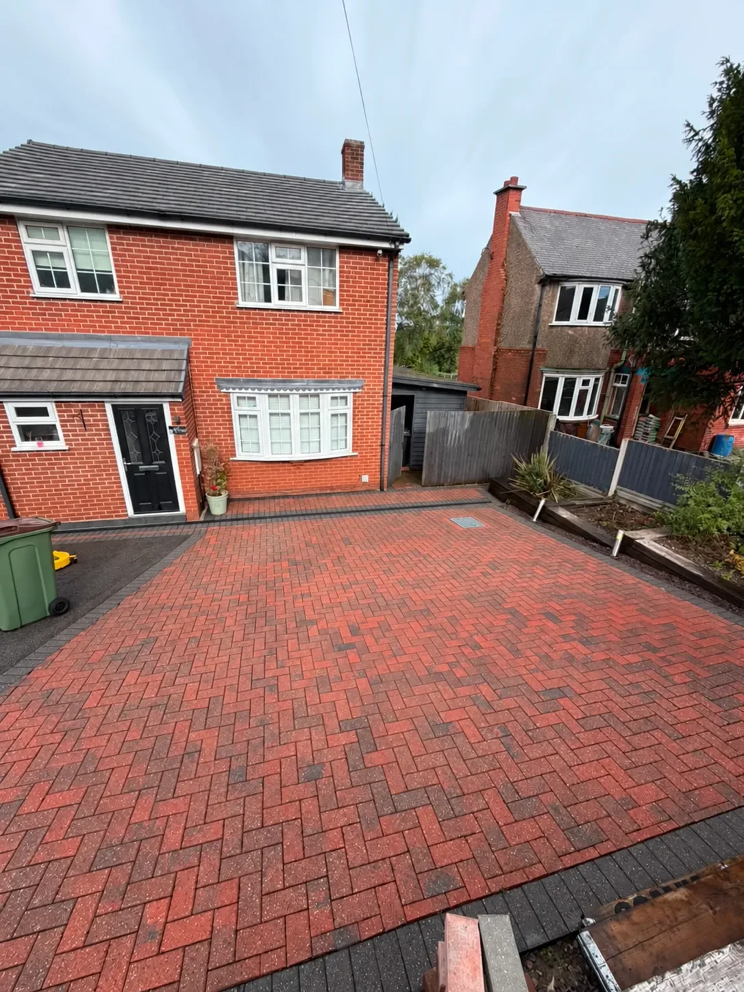 The same block-paved driveway in Thringstone after cleaning by Midland Revive.